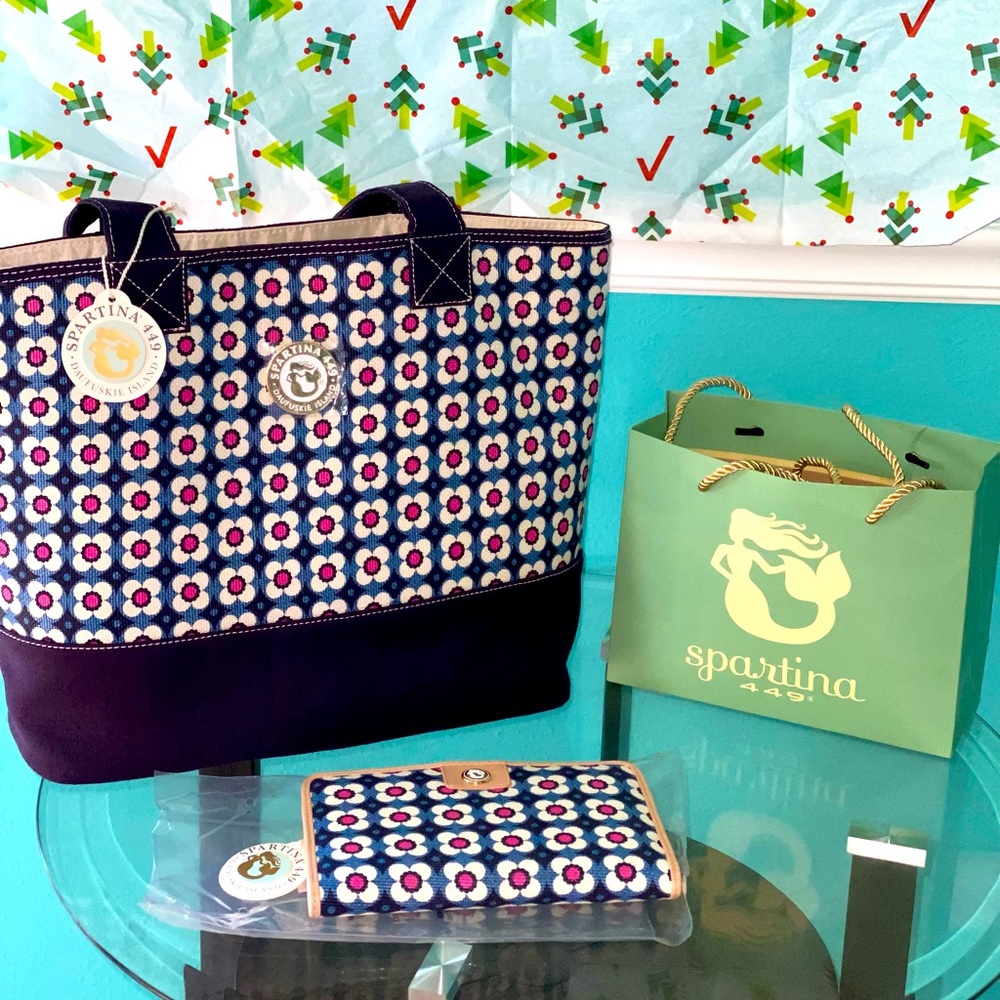 SPARTINA Calhoun Tote w/ Matching Wallet NEW W/ T